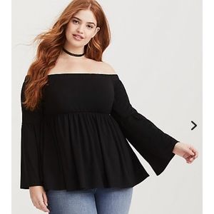 Torrid black off the shoulder shirt